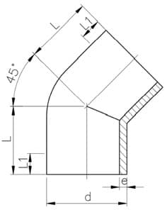 PVDH HP elbow 45°