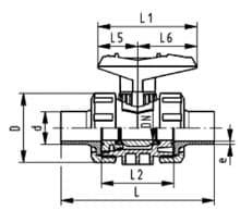 PVDF OF 雙由任球閥 FKM